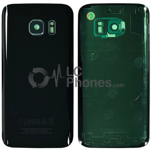 Samsung Galaxy S7 G930F - Battery Cover Black with Adhesive & Camera Lens