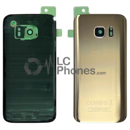 Samsung Galaxy S7 G930F - Battery Cover with Adhesive & Camera Lens Gold