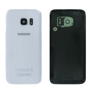 Samsung Galaxy S7 G930F - Battery Cover with Adhesive & Camera Lens White