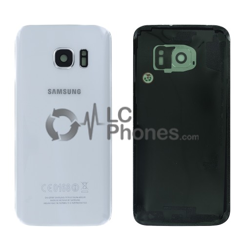 Samsung Galaxy S7 G930F - Battery Cover with Adhesive & Camera Lens White