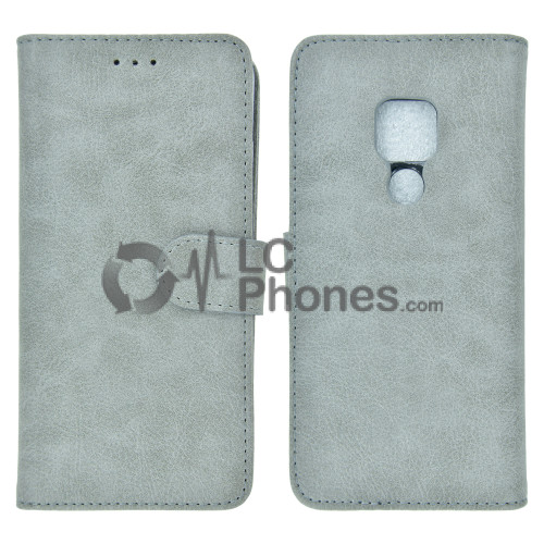 Huawei Mate 20 - MOCCA Leather Elegant Wallet Case Grey