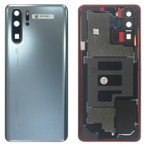 Huawei P30 Pro - OEM Battery Cover With Adhesive & Camera Lens Silver Frost