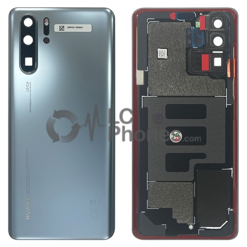 Huawei P30 Pro - OEM Battery Cover With Adhesive & Camera Lens Silver Frost