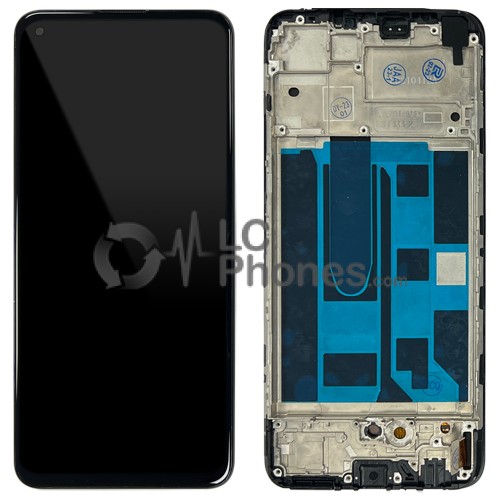 Realme 8 Pro RMX3081 - Full Front LCD Digitizer with Frame Black