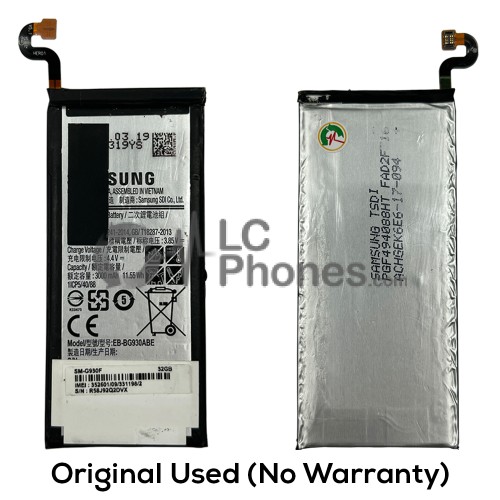 Samsung Galaxy S7 G930F - (Original Used) Battery BG930ABE 3000mAh 11.55Wh (No Warranty)