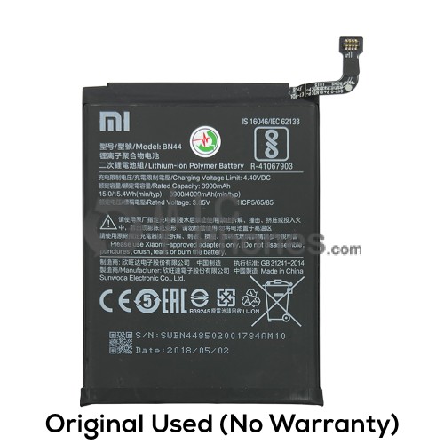 Xiaomi Redmi 5 Plus - (Original Used) Battery BN44 4000mAh 15.4Wh (No Warranty)