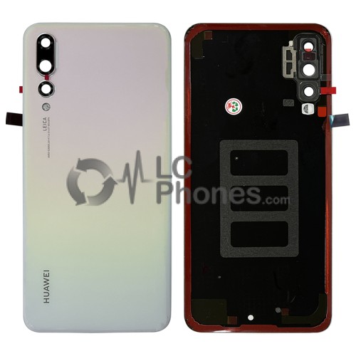 Huawei P20 Pro - OEM Battery Cover With Adhesive & Camera Lens Pearl White