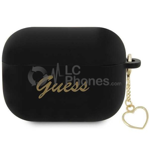 AirPods Pro 2 - Guess Silicone Charm Heart Collection Case Black