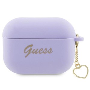 AirPods Pro 2 - Guess Silicone Charm Heart Collection Case Purple