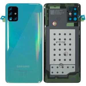 Samsung Galaxy A51 A515 - Battery Cover with Adhesive & Camera Lens Prism Crush Blue 