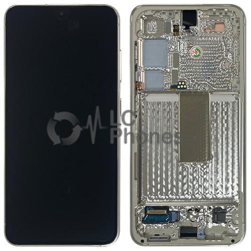 Samsung Galaxy S23 5G S911 - Full Front LCD Digitizer with Frame Cream < Service Pack >