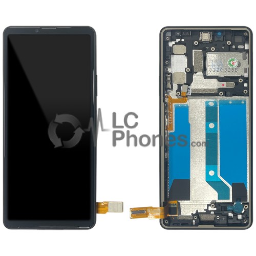 Sony Xperia 10 IV - Full Front LCD Digitizer with Frame Black < Service Pack >