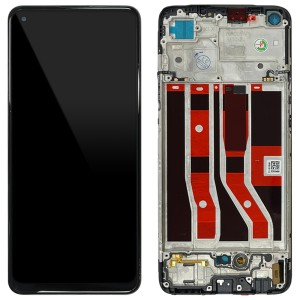 Oppo A74 CHP2219 / F19s CPH2219, CPH2223 - Full Front LCD Digitizer with Frame Black 
