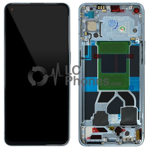 Oppo Reno6 CPH2235 / Reno6 5G CPH2251 - Full Front LCD Digitizer with Frame Artic Blue < Service Pack >