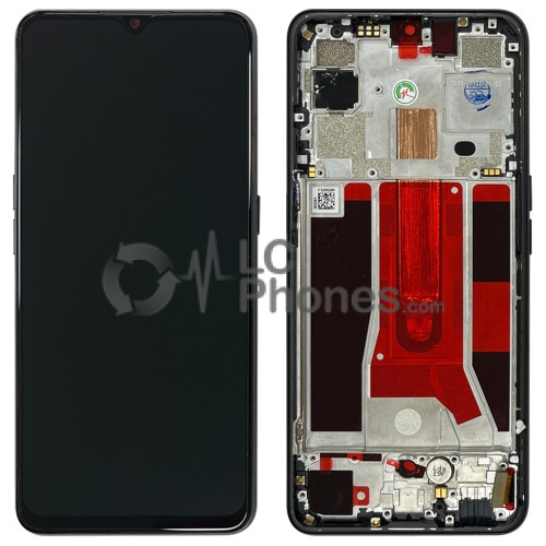 Oppo Find X2 Lite CPH2005 / Reno3 5G PCHM30 - Full Front LCD Digitizer with Frame Black < Service Pack >