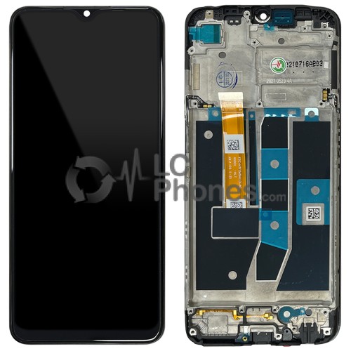 OPPO A16 CPH2269 - Full Front LCD Digitizer with Frame Black < Service Pack >