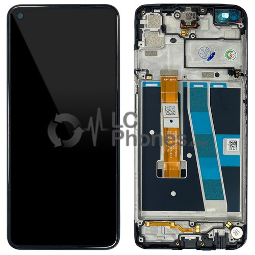 OPPO A52 CPH2069 / A72 CPH2067 / A92 CPH2059 - Full Front LCD Digitizer with Frame Black < Service Pack >