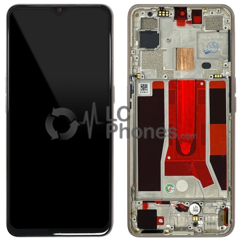 Oppo Find X2 Lite CPH2005 / Reno3 5G PCHM30 - Full Front LCD Digitizer with Frame White < Service Pack >