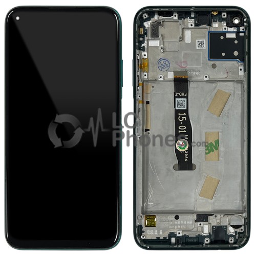 Huawei P40 Lite - Full Front LCD with Frame Emerald Green (Original Remaded)