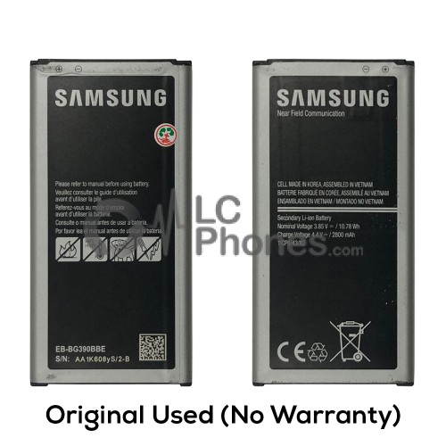 Samsung Galaxy S5 G900F / Xcover 4 G390 / Xcover 4S G398 - (Original Used) Battery EB-BG900BBC 2800mAh 10.78Wh (No Warranty)