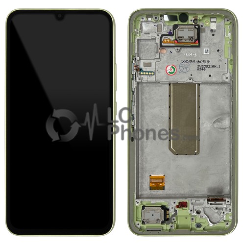 Samsung Galaxy A34 5G A346 - Full Front LCD Digitizer with Frame Green < Service Pack >