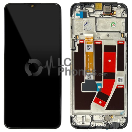 Oppo A57s CPH2385 - Full Front LCD Digitizer with Frame Black < Service Pack >