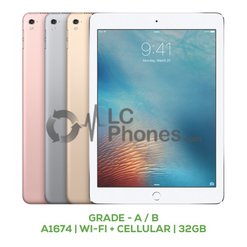 iPad Pro 9.7 (2016) A1674 Wi-Fi + Cellular 32GB Grade A / B