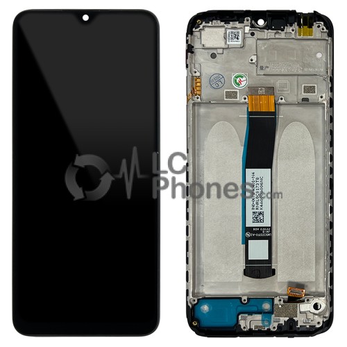 Xiaomi Redmi 10C - Full Front LCD Digitizer with Frame Black < Service Pack >