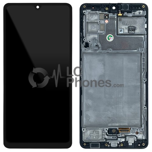 Samsung Galaxy A42 5G A426 - Full Front LCD Digitizer Black With Frame ( Original Remaded )