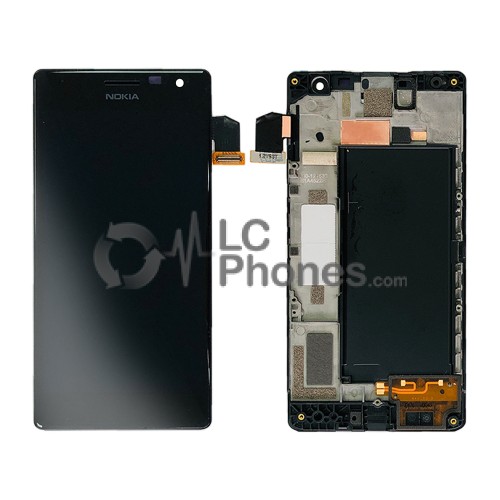 Nokia Lumia 730 / 735 - Full Front LCD Digitizer with Frame Black