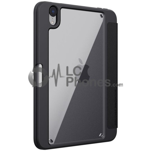 iPad Mini 6 (2021) A2567 A2568 - Nillkin Bevel Leather Case with Flip Smart Sleep Black