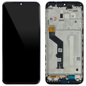 Motorola Moto E7 Plus XT2081 - Full Front LCD Digitizer with Frame Black 