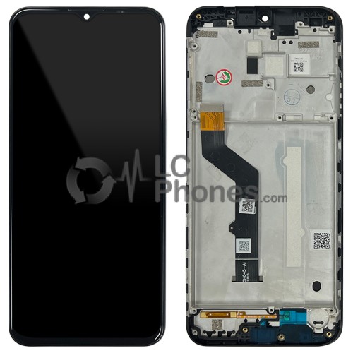 Motorola Moto E7 Plus XT2081 - Full Front LCD Digitizer with Frame Black < Service Pack >