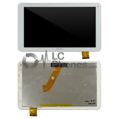 Archos 101e Neon - Full Front LCD Digitizer with Frame White