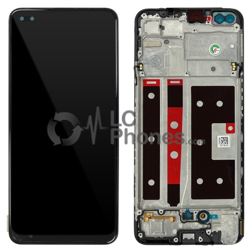 Oppo F17 Pro CPH2119 / A93 CPH2121 / Reno4 F SPH2209 / Reno4 Lite CPH2125 - Full Front LCD Digitizer with Frame Black < Service Pack >