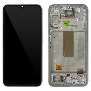 Samsung Galaxy A34 5G A346 - Full Front LCD Digitizer with Frame Silver 