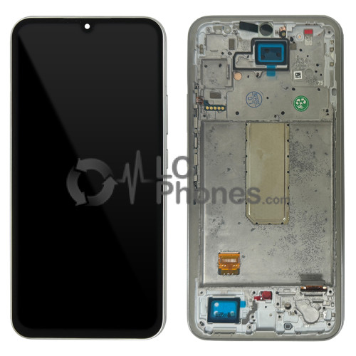 Samsung Galaxy A34 5G A346 - Full Front LCD Digitizer with Frame Silver < Service Pack >