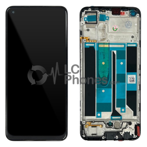 Realme 8 RMX3085 - Full Front LCD Digitizer with Frame Black < Service Pack >