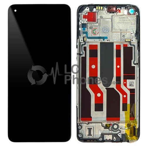 Oppo Reno7 Z 5G / F21 Pro 5G / Reno8 Lite 5G / Reno7 Lite 5G CPH2343 - Full Front LCD Digitizer Black with Frame < Service Pack >