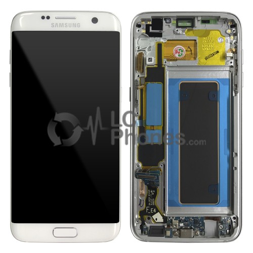 Samsung Galaxy S7 Edge G935F - Full front LCD Digitizer With Frame White < Service Pack >