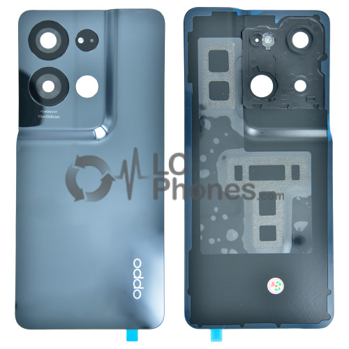 OPPO Reno8 Pro CPH2357 - Battery Cover with Adhesive & Camera Lens Glazed Black