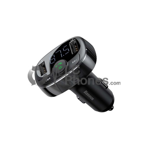 Baseus - FM Transmitter T Typed Bluetooth 2xUSB MicroSD Black (CCMT000001)