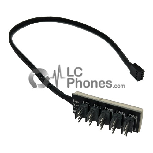 Fan Hub 5 Port 4-Pin / 3-Pin PWM Fan Splitter, Suitable for Computer PC Fan Cable