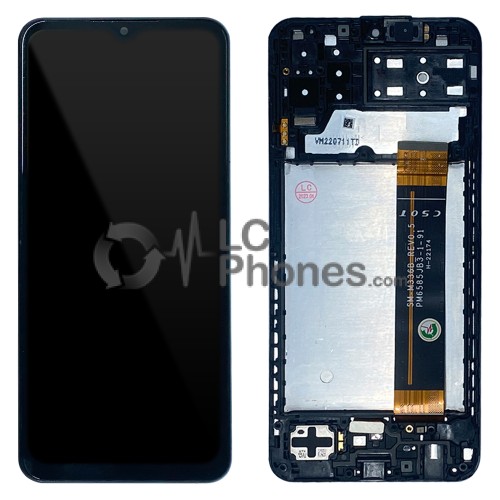 Samsung Galaxy A13 A135 - Full Front LCD Digitizer With Frame Black (Original Remaded)