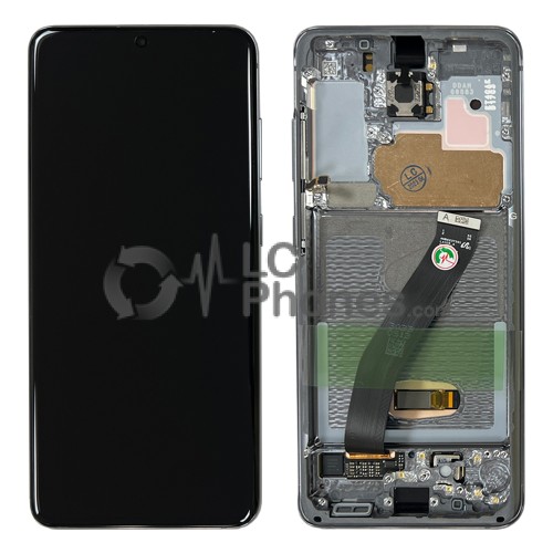 Samsung Galaxy S20 G980 / S20 5G G981 - Full Front LCD Digitizer With Frame Cosmic Grey < Service Pack > Without Camera