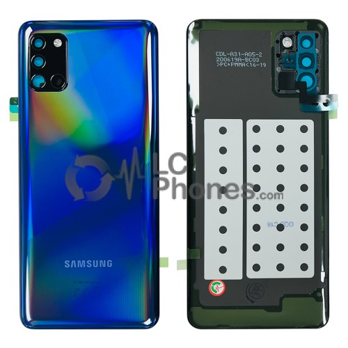 Samsung Galaxy A31 A315 - Battery Cover with Adhesive & Camera Lens Prism Crush Blue < Service Pack >