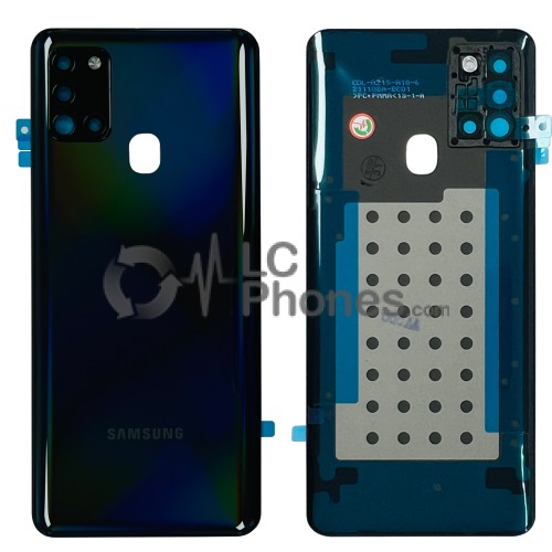 Samsung Galaxy A21S A217 - Battery Cover with Adhesive & Camera Lens Black < Service Pack >