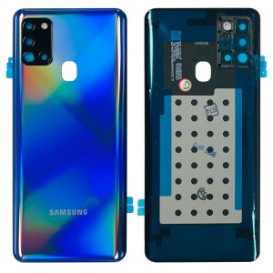 Samsung Galaxy A21S A217 - Battery Cover with Adhesive & Camera Lens Blue 