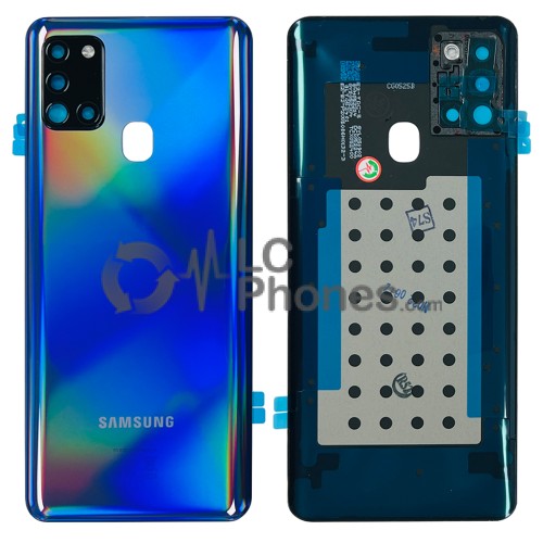 Samsung Galaxy A21S A217 - Battery Cover with Adhesive & Camera Lens Blue < Service Pack >