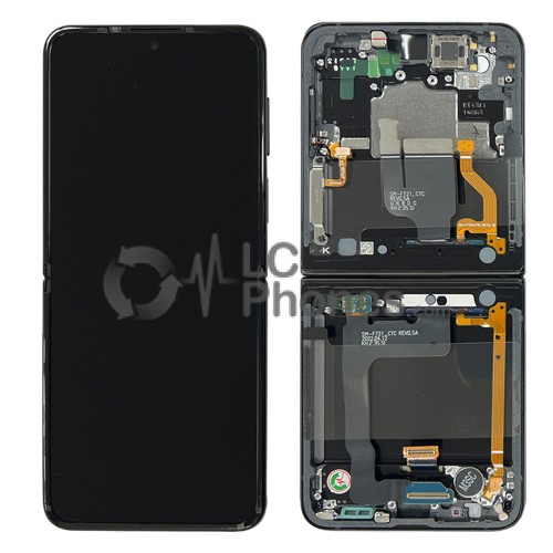 Samsung Galaxy Z Flip4 SM-F721B - Full Front LCD/AMOLED Digitizer with Frame Black < Service Pack >